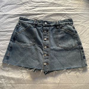 Blanc NYC Size 28 Button Through Blue Denim Skort